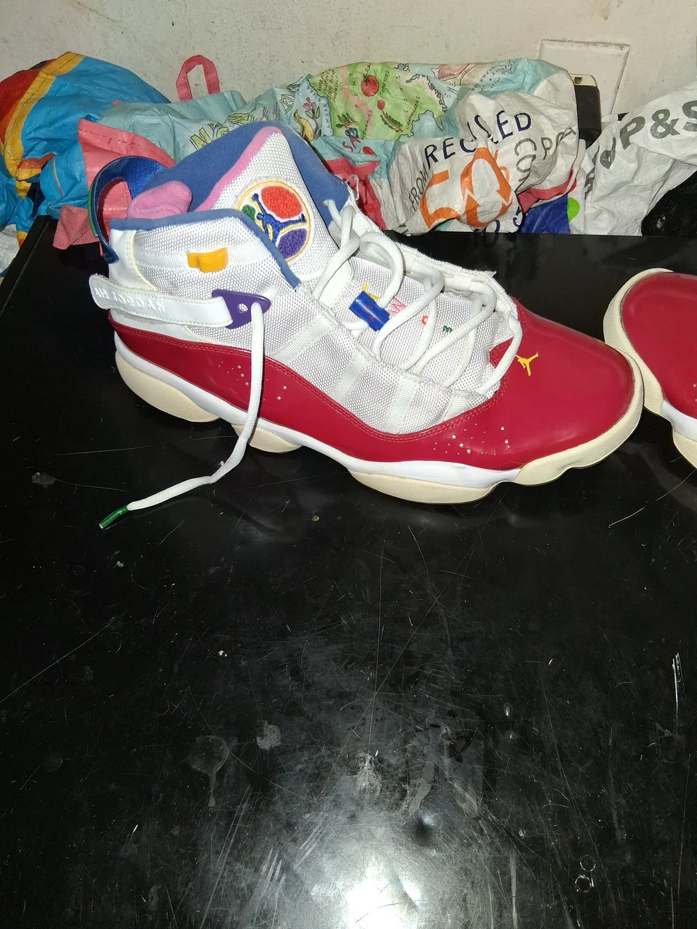 Nike Jordan Multicolor Men's Basketball Sneakers with Red Toe